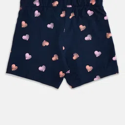 Pantaloons Baby Girls Pack Of 2 Coral Pink & Navy Blue Shorts image 4