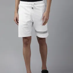 Van Heusen Flex Men White Solid Low-Rise Yoga Shorts-image-0