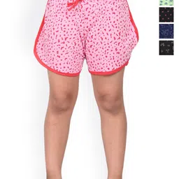 BAESD Girls Pack Of 5 Printed Cotton High-Rise Hot Pants-picture-20