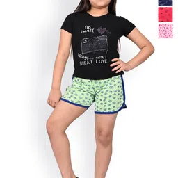 BAESD Girls Pack of 4 Printed Cotton Hot Pants-image-32