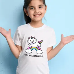 NUSYL Girls Graphic Printed Round Neck T-shirt-picture-20