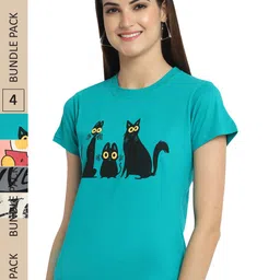 Fabflee Pack Of 4 Printed Cotton T-shirt-picture-15