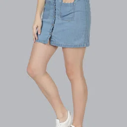 NUEVOSDAMAS Women Blue Solid Skirts-picture-14