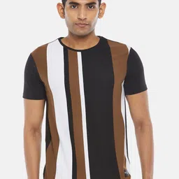 Pantaloons Junior Boys Black & Brown Striped T-shirt-picture-48