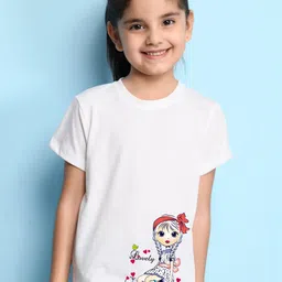 NUSYL Girls Graphic Printed Round Neck T-shirt-picture-11