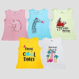 KUCHIPOO Pack of 5 Girls Printed T-shirt-picture-41