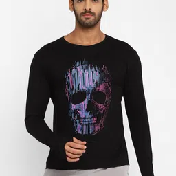 appulse Men Black Printed Raw Edge T-shirt-image-14