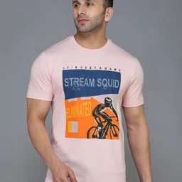 TQS Men Pink Printed Applique T-shirt-picture-12