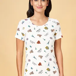 Honey by Pantaloons Conversational Printed Round Neck Cotton Regular T-shirt-picture-28