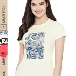 Fabflee Pack of 4 Typography Printed Cotton T-shirt-picture-36