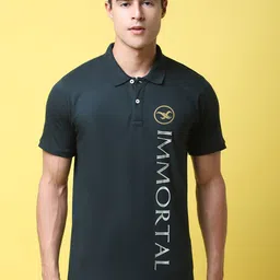 Rodamo Typography Printed Polo Collar Cotton Slim Fit T-shirt-picture-33