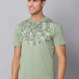Cantabil Men Green & overcast Printed Applique T-shirt-picture-30