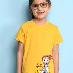 NUSYL Girls Printed Cotton T-shirt-image-1