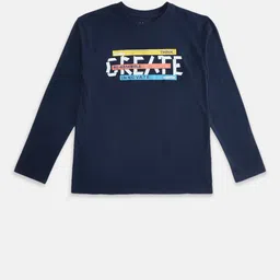 Pantaloons Junior Boys Navy Blue Typography Printed T-shirt-picture-14