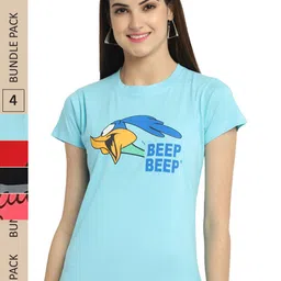 Fabflee Pack Of 4 Printed Cotton T-shirts-picture-16