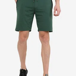 JADE BLUE Men Green Cotton Sports Shorts-image-60