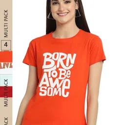 Fabflee Pack Of 4 Printed Cotton T-shirts-picture-19