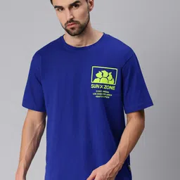 VEIRDO Blue Back Printed Cotton Oversize T-shirt-picture-36