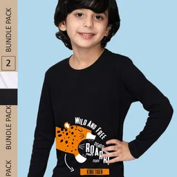 NUSYL Boys Pack of 2 Printed T-shirts-image-23