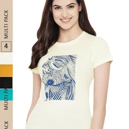 Fabflee Pack Of 4 Printed Cotton T-shirts-picture-37