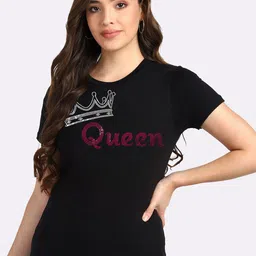 shashvi Women Black embellished T-shirt-picture-15