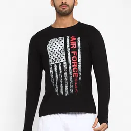 appulse Men Black Printed Raw Edge T-shirt-image-55