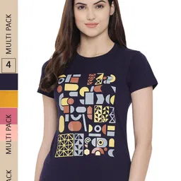 Fabflee Pack Of 4 Printed Cotton T-shirts-picture-33