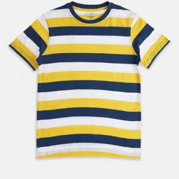 Pantaloons Junior Boys Striped Round Neck Cotton T-shirt-picture-41