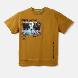 United Colors of Benetton Boys Typography Printed Cotton T-shirt-picture-57