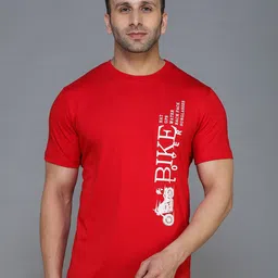 TQS Men Red & chinese red Typography Printed Applique T-shirt-picture-55
