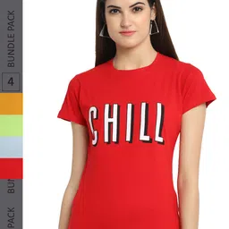 Fabflee Pack Of 4 Printed Cotton T-shirt-picture-36