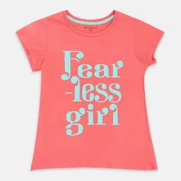 Pantaloons Junior Girls Typography Printed Cotton T-shirt-image-70