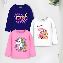 HERE&NOW Girls Typography 3 Printed Applique T-shirt-picture-10