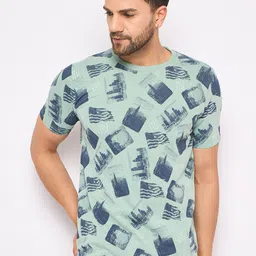 Duke Graphic Printed Round Neck Slim Fit Cotton T-shirt-image-22