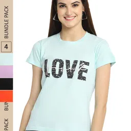 Fabflee Pack Of 4 Printed Cotton T-Shirts-picture-27