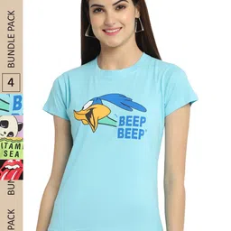 Fabflee Pack Of 4 Printed Cotton T-Shirts-picture-38