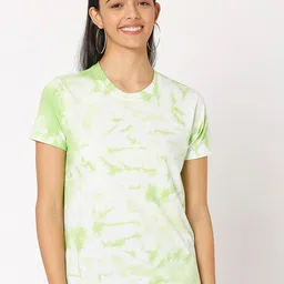 Smarty Pants Women Lime Green & White Tie and Dye Dyed T-shirt-image-55