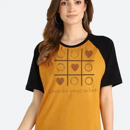 shashvi Women Mustard Yellow embellished T-shirt-image-76