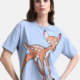 Kazo Women Printed Loose Disney T-shirt-image-60