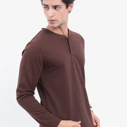 HIGHLANDER Henley Neck Popcorn Structured Regular Fit Tshirt-picture-53