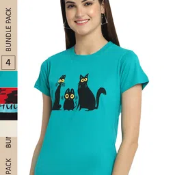 Fabflee Pack Of 4 Printed Cotton T-shirts-picture-32