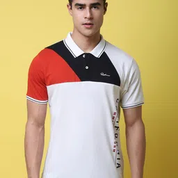 Rodamo Colourblocked Polo Collar Slim Fit Cotton T-Shirt-picture-16