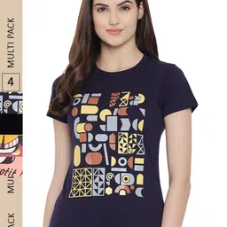 Fabflee Pack of 4 Graphic Printed Cotton T-shirts-picture-33