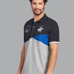 Beverly Hills Polo Club Men Black Colourblocked Polo Collar T-shirt-picture-40