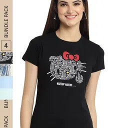 Fabflee Pack Of 4 Printed Cotton T-shirts-picture-13