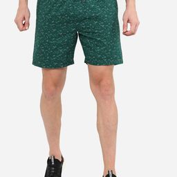 JADE BLUE Men Green Printed Cotton Sports Shorts-picture-23