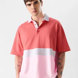 The Souled Store Colourblocked Polo Collar Cotton Regular T-shirt-picture-24