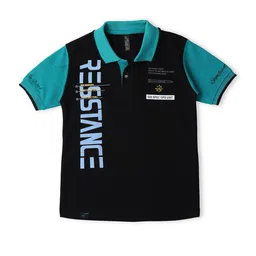 earth conscious Boys Polo Collar Typography Printed Cotton T-shirt-picture-20
