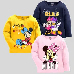 KUCHIPOO Girls Pack of 3 Mickey Mouse Printed T-shirt-picture-29