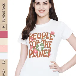 Fabflee Pack Of 4 Typography Printed Cotton T-Shirts-picture-18